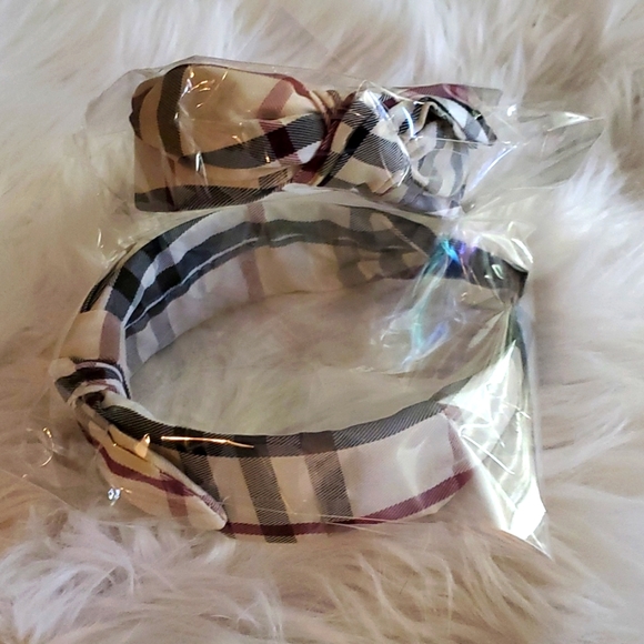 Plaid knotted headband - Picture 2 of 8